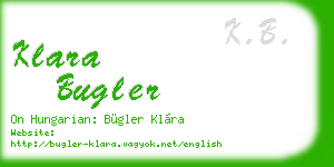 klara bugler business card