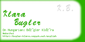 klara bugler business card